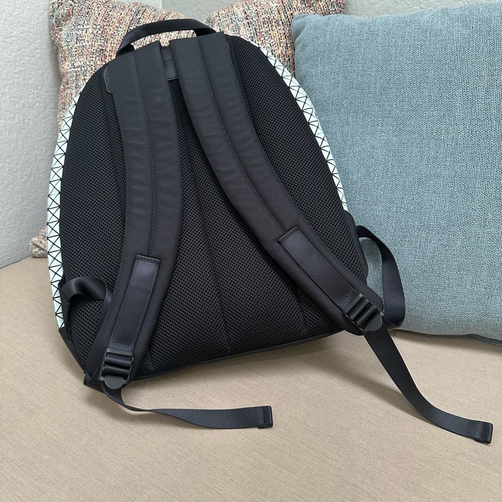 Geometric Patterned Black and White Backpack - Picture 5 of 15